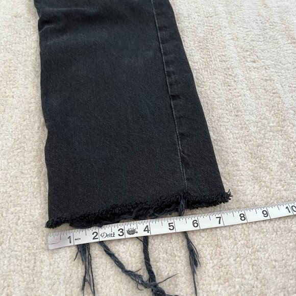 MNG Mango Havana Straight Leg High Rise Crop Distressed Jeans 4 - Picture 6 of 12